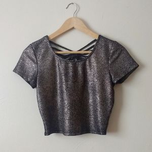 Forever21 Metallic Crop Top